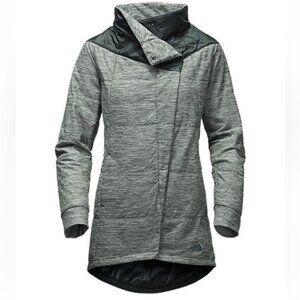 The North Face Women’s Long Pseudio Cowlneck Full Zip Green Puffer Jacket XS